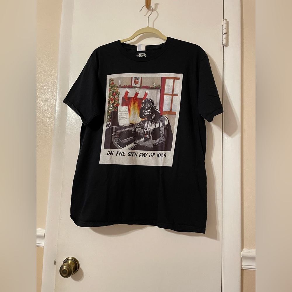 Star Wars Christmas Xmas T Shirt On The Sixth Day of Christmas size L